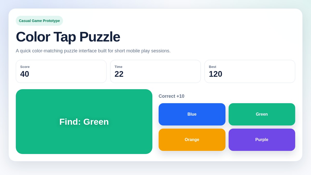 Color Tap Puzzle game interface preview